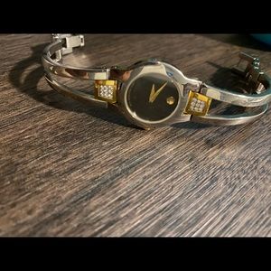 Ladies stainless steel movado watch